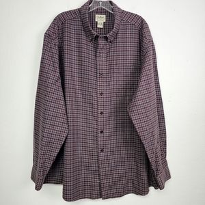 L. L. Bean Shirt Flannel Brushed Cotton Button Front  Shirt XXL Gorpcore Casual